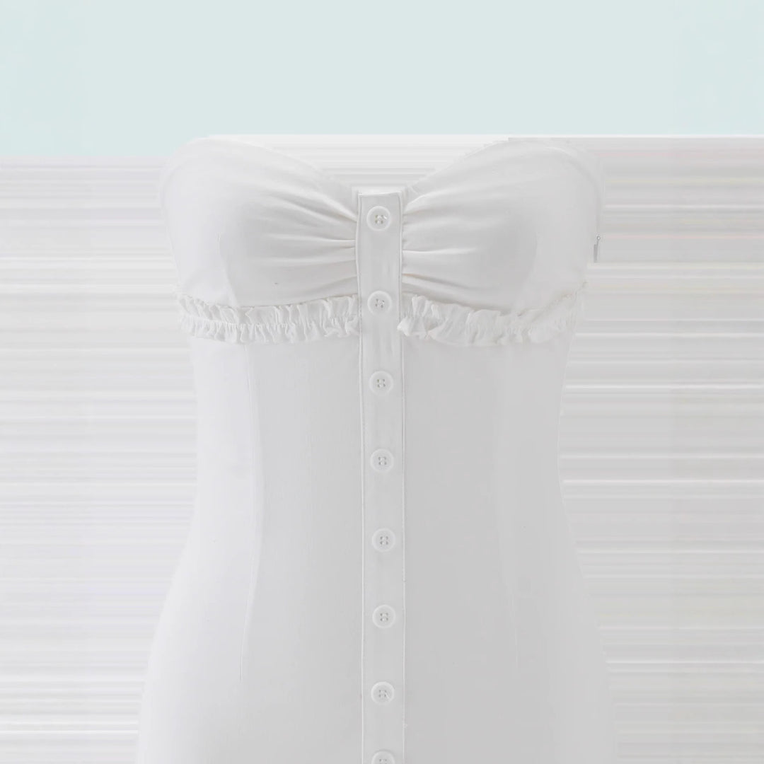 Damen Rockabilly dress with ruffle insert and button detail Mirla-Eva Jonsson