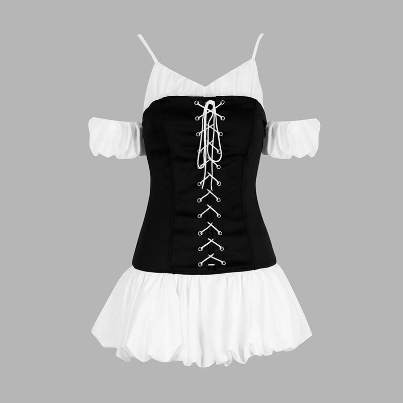 Damen Ruffled dress with lacing and removable straps Mirla-Eva Jonsson