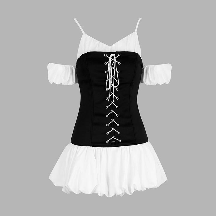 Damen Ruffled dress with lacing and removable straps Mirla-Eva Jonsson