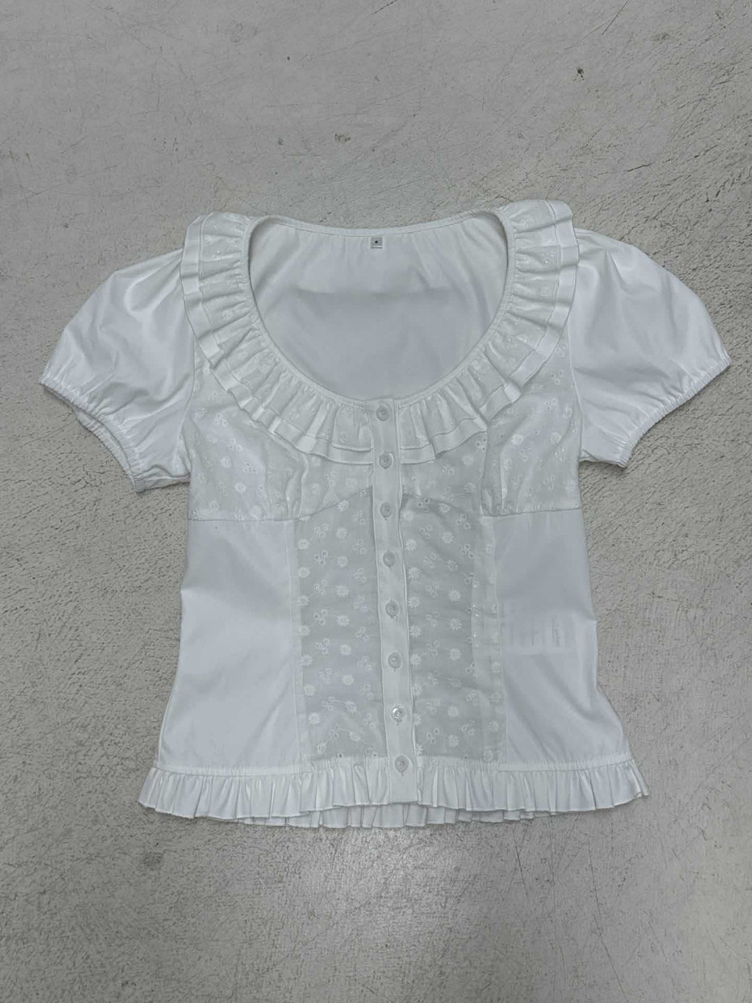 Damen Rüschenshirt mit floralem Design und voluminösen Ärmeln Mirla-Eva Jonsson