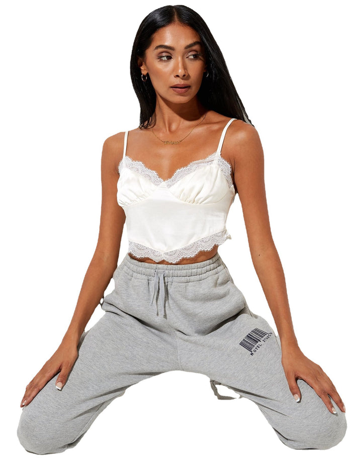 Damen Satin-Cami med fin spetskant Eva Jonsson-Eva Jonsson