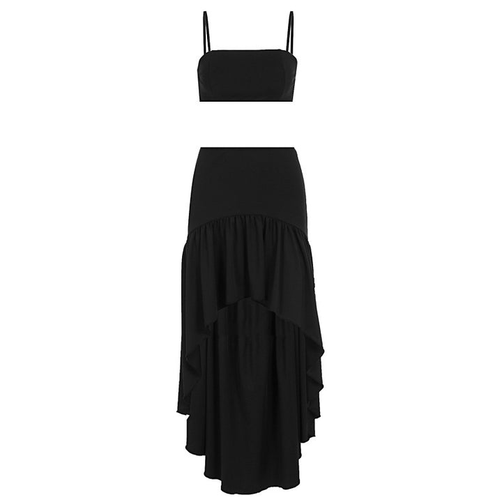 Damen Set aus Crop-Top und asymmetrisk Maxikjol Mirla-Eva Jonsson