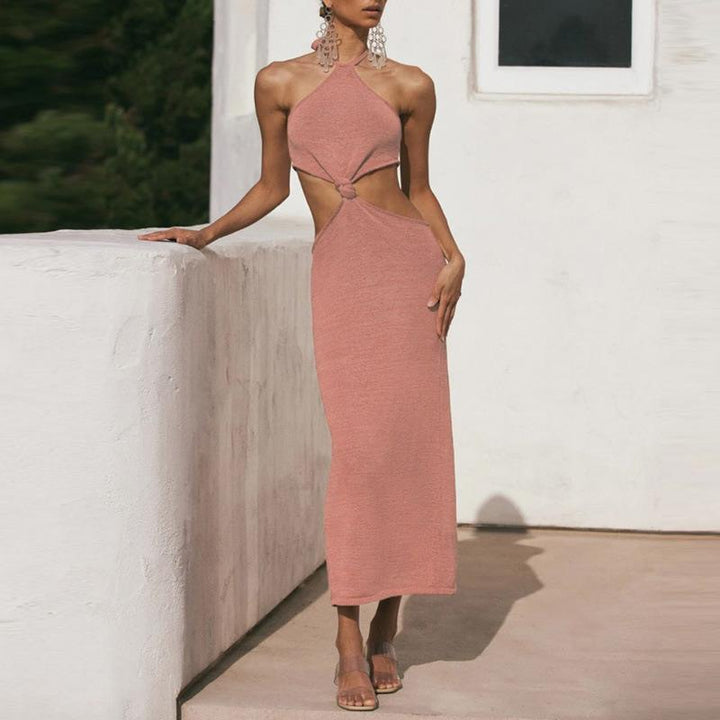 Damen Sexy Maxiklänning med cut-outs och stilig knut Mirla-Eva Jonsson