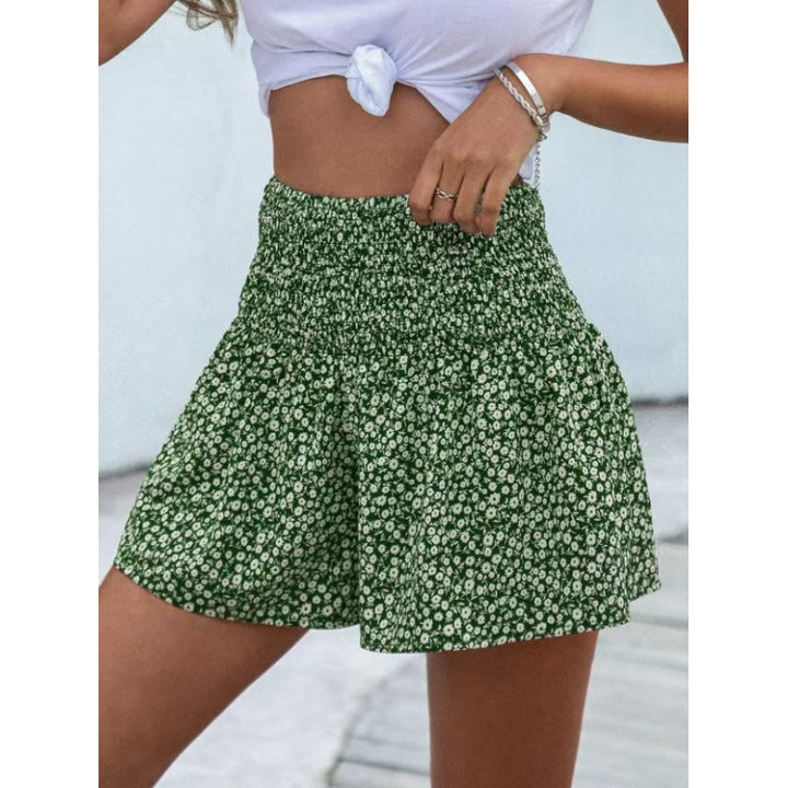 Damen Shorts mit elastischem Taillenbund und floralem Design Mirla-Eva Jonsson