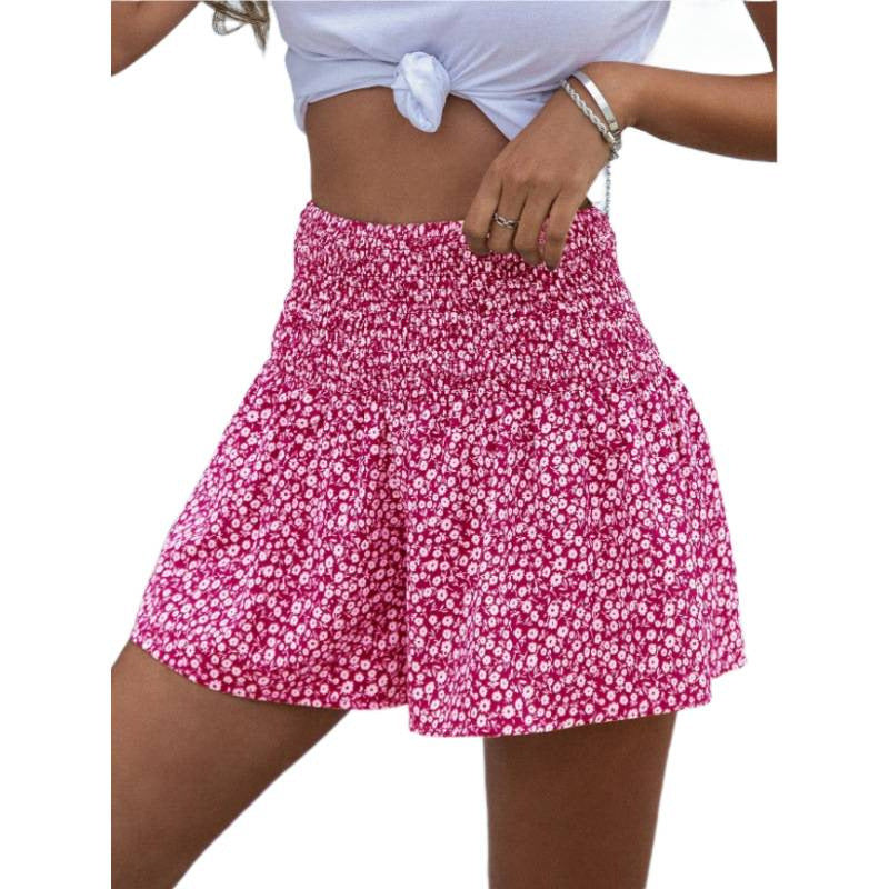 Damen Shorts mit elastischem Taillenbund und floralem Design Mirla-Eva Jonsson