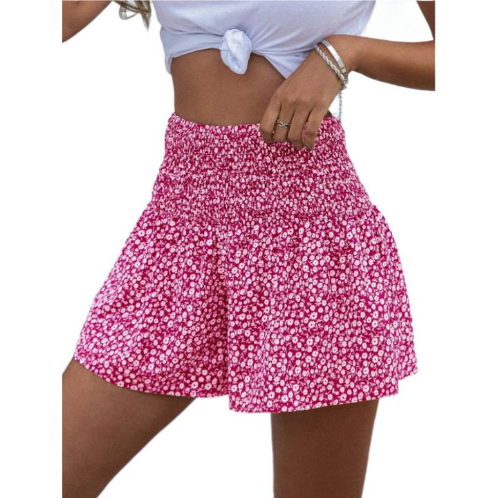 Damen Shorts mit elastischem Taillenbund und floralem Design Mirla-Eva Jonsson