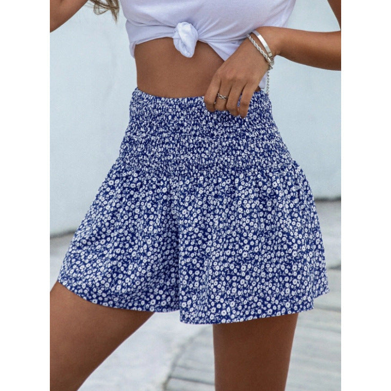 Damen Shorts mit elastischem Taillenbund und floralem Design Mirla-Eva Jonsson