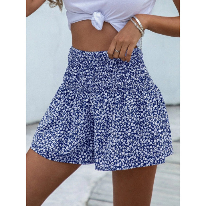 Damen Shorts mit elastischem Taillenbund und floralem Design Mirla-Eva Jonsson