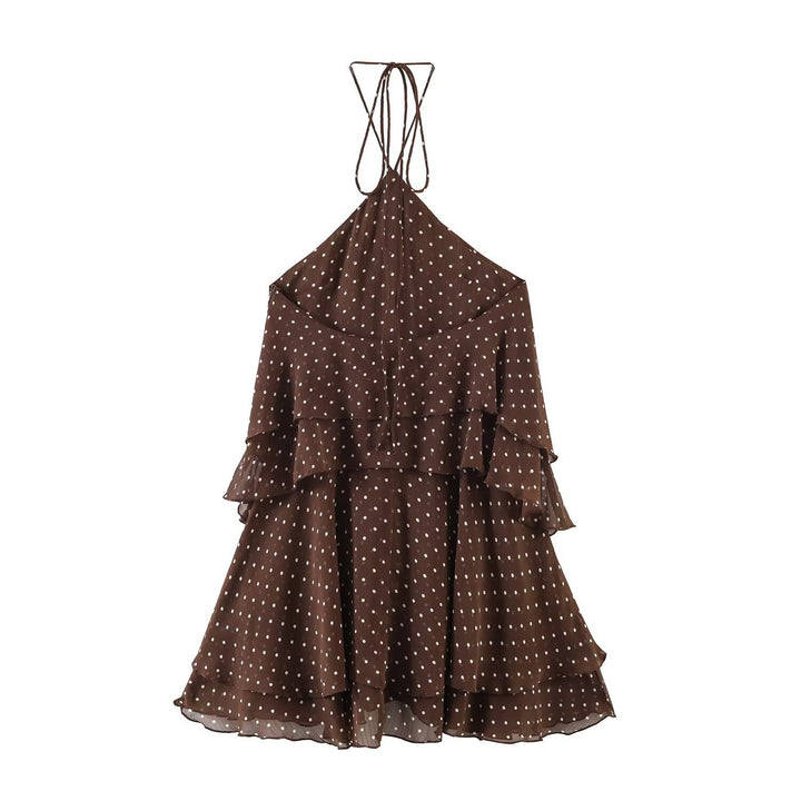 Damen Sommerkleid mit voluminösen Rüschendetails und tiefem V-Ausschnitt Mirla-Eva Jonsson
