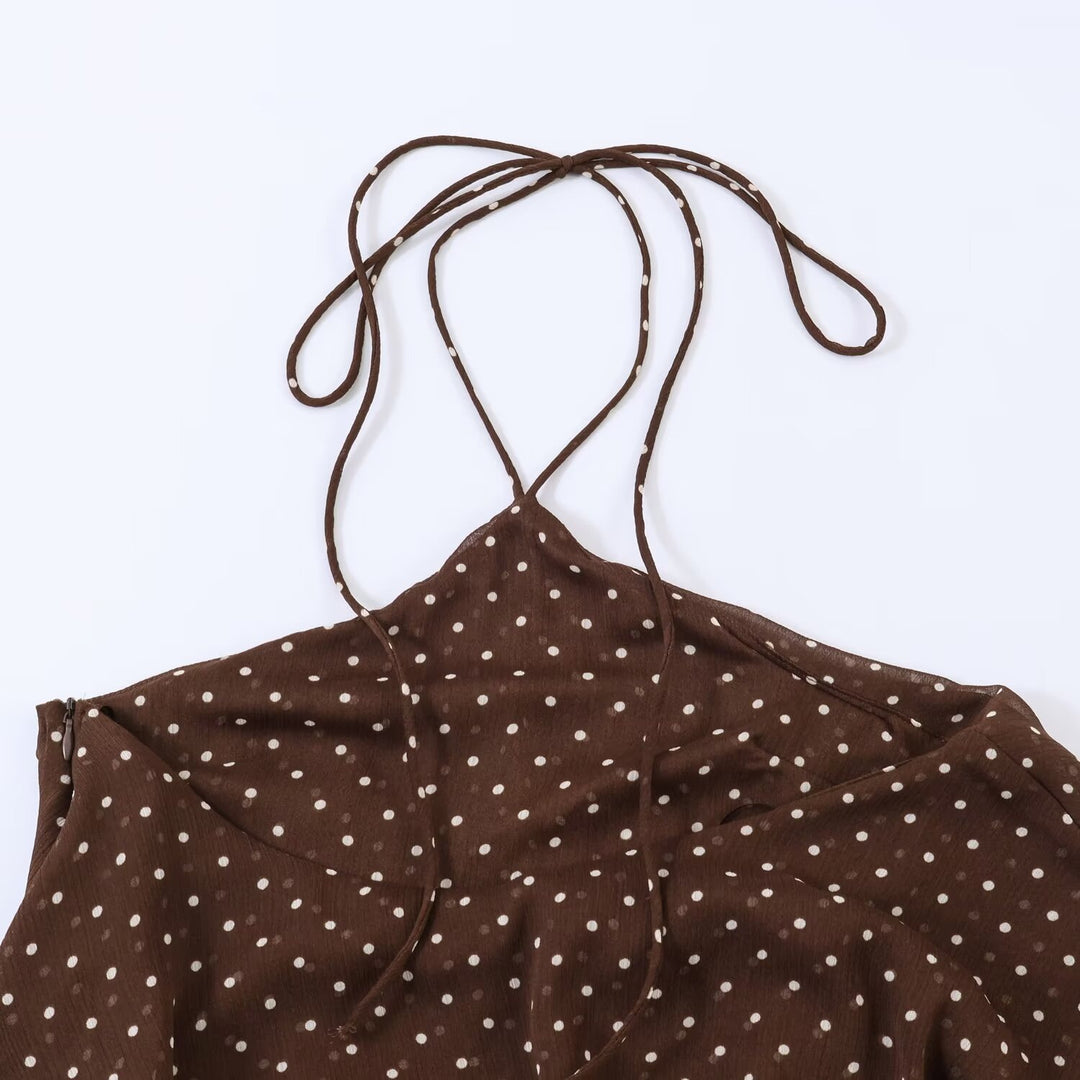 Damen Sommerkleid mit voluminösen Rüschendetails und tiefem V-Ausschnitt Mirla-Eva Jonsson