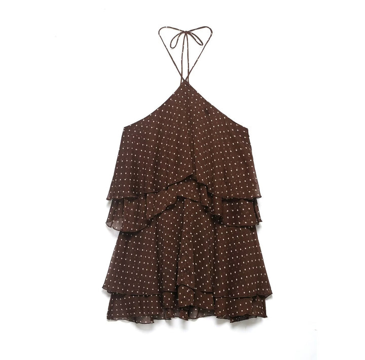 Damen Sommerkleid mit voluminösen Rüschendetails und tiefem V-Ausschnitt Mirla-Eva Jonsson