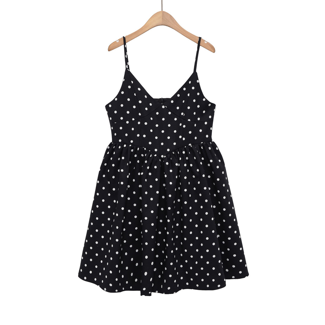 Damen Sommerliches Spaghettiträgerkleid mit verspieltem Punkte-Design und fließendem Schnitt Mirla-Eva Jonsson