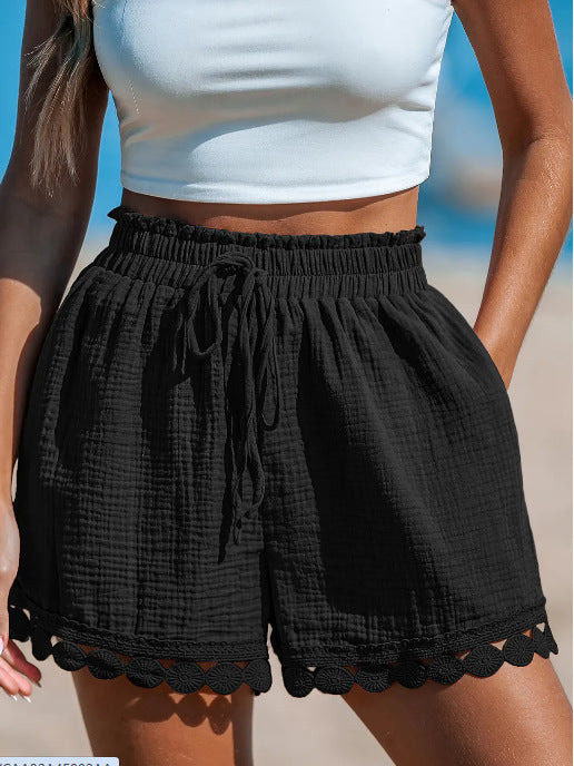 Damen Somriga shorts med spetsdetalj Mirla-Eva Jonsson