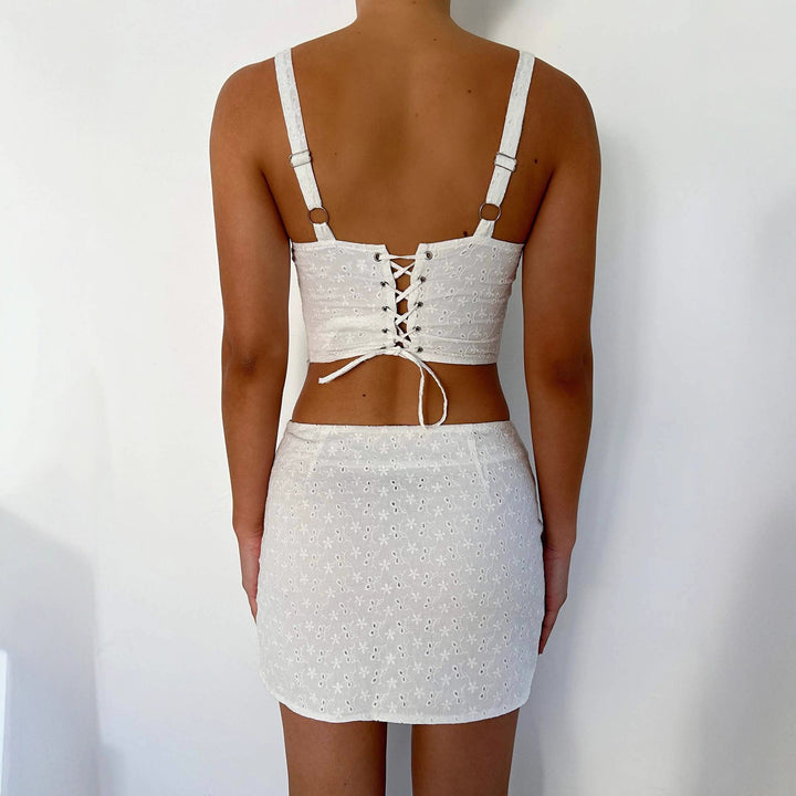 Damen Spaghetti Strap Top and Mini Skirt Set Mirla-Eva Jonsson