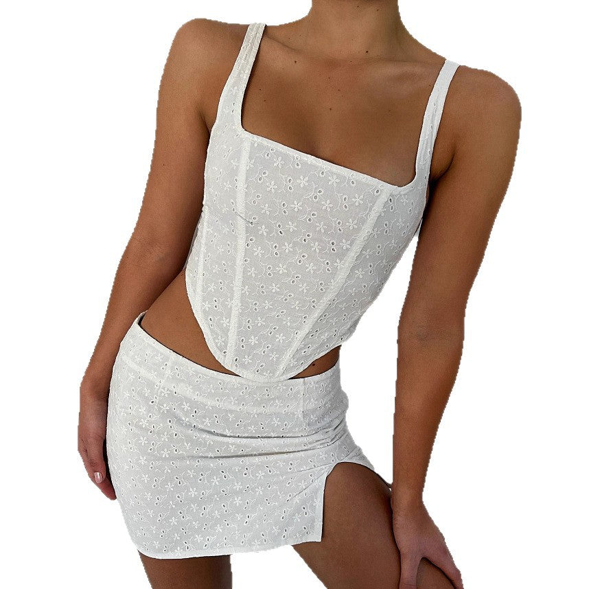 Damen Spaghetti Strap Top and Mini Skirt Set Mirla-Eva Jonsson