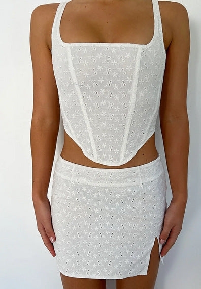 Damen Spaghetti Strap Top and Mini Skirt Set Mirla-Eva Jonsson