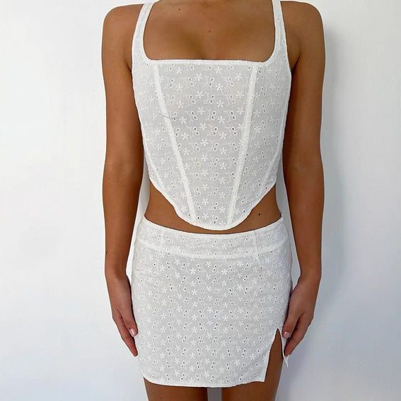 Damen Spaghetti Strap Top and Mini Skirt Set Mirla-Eva Jonsson