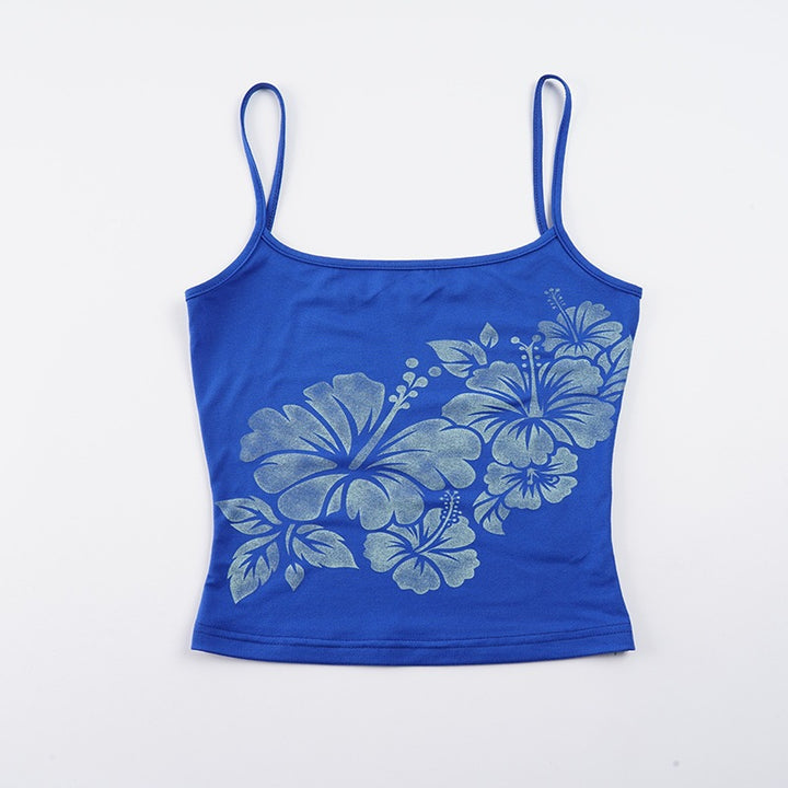 Damen Spaghetti-Top med blommönster detaljer Mirla-Eva Jonsson