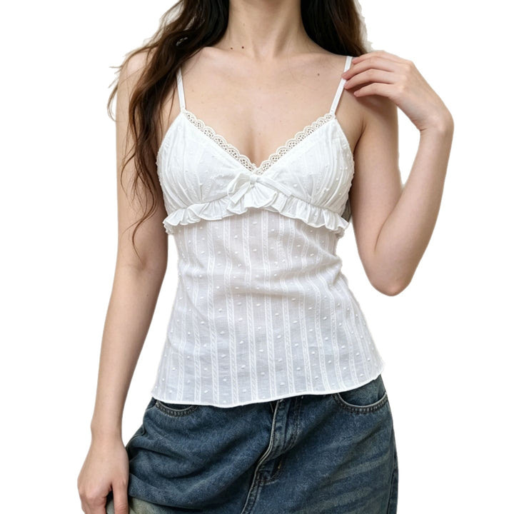 Damen Spaghetti-strap top with ruffle details and floral pattern Mirla-Eva Jonsson
