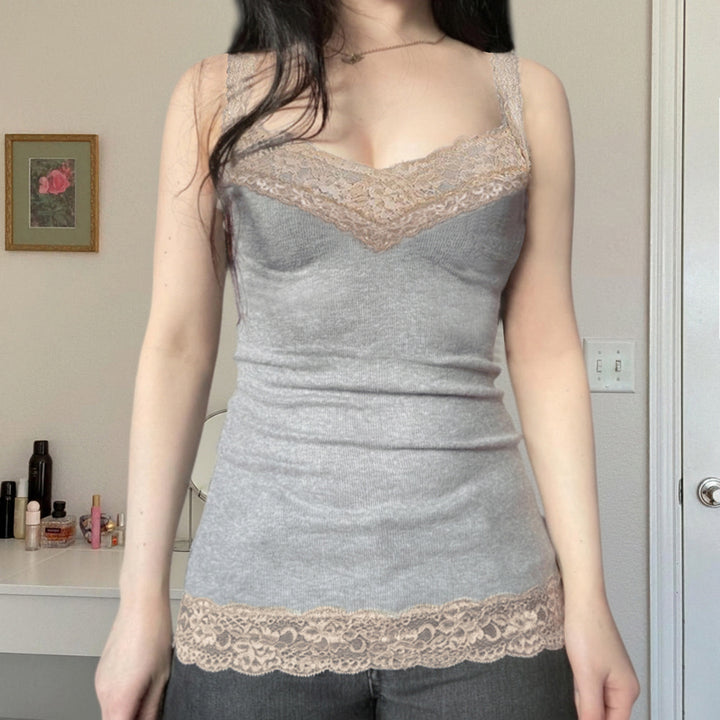 Damen Spaghetti-straps top with fine lace and comfortable fit Mirla-Eva Jonsson