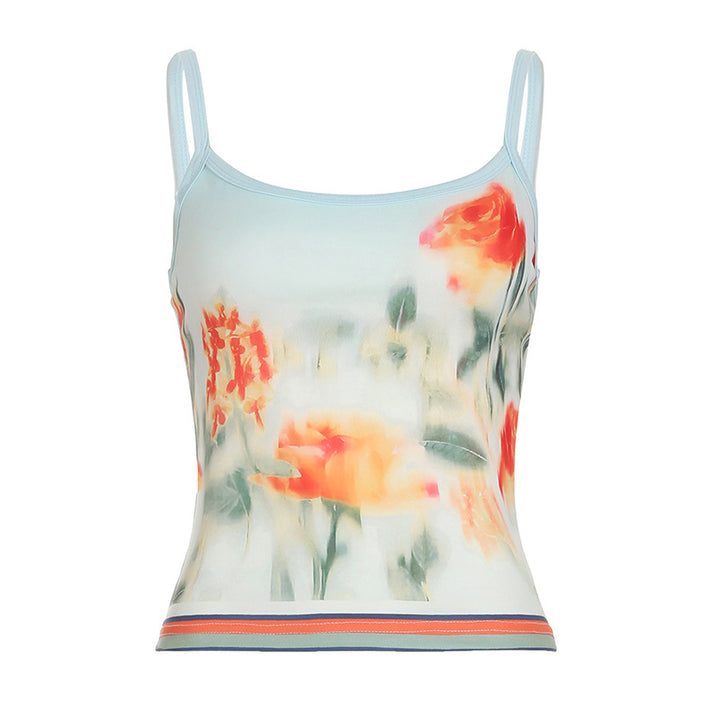 Damen Spaghettiträgertop mit floralem Print und feinem Bund Mirla-Eva Jonsson