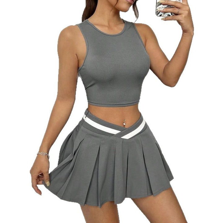 Damen Sportigt Crop-Top och Mini kjol Set Mirla-Eva Jonsson