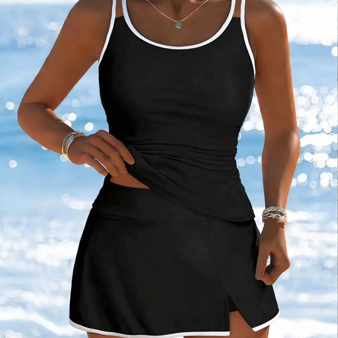 Damen Sportliches Tankini-Set mit elegantem Rock und verstellbaren Trägern Mirla-Eva Jonsson