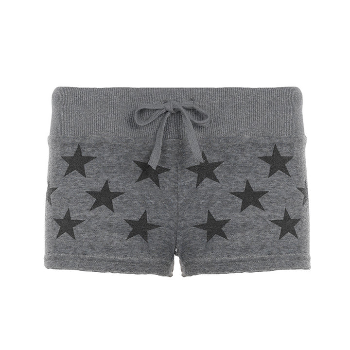 Damen Sporty Shorts with Star Print and Elastic Waistband Mirla-Eva Jonsson
