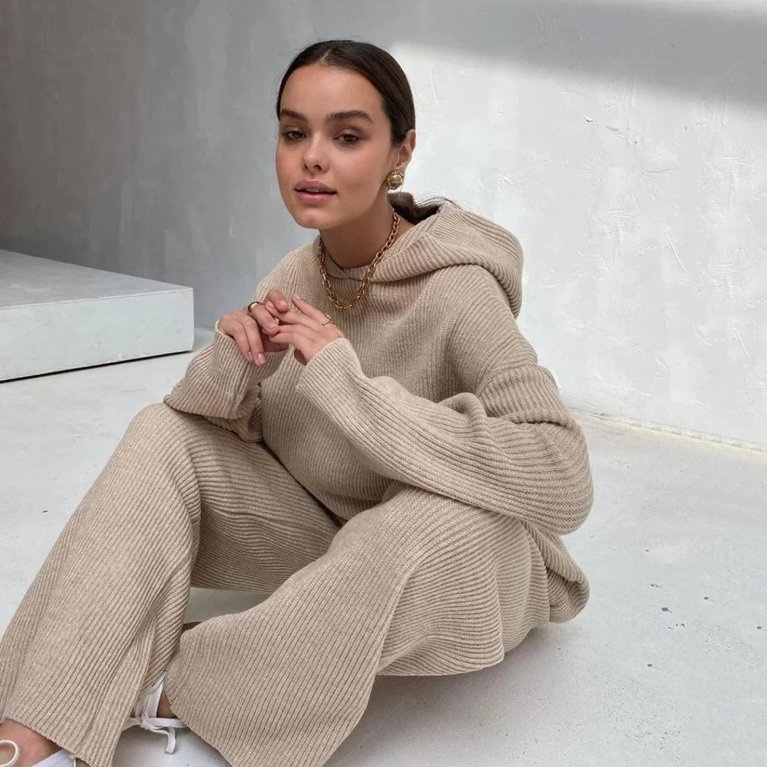 Damen Stickad Loungewear Set Eva Jonsson-Eva Jonsson