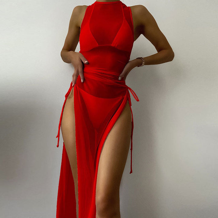 Damen Strandkleid mit verstellbaren Bändern und Raffungen Mirla-Eva Jonsson
