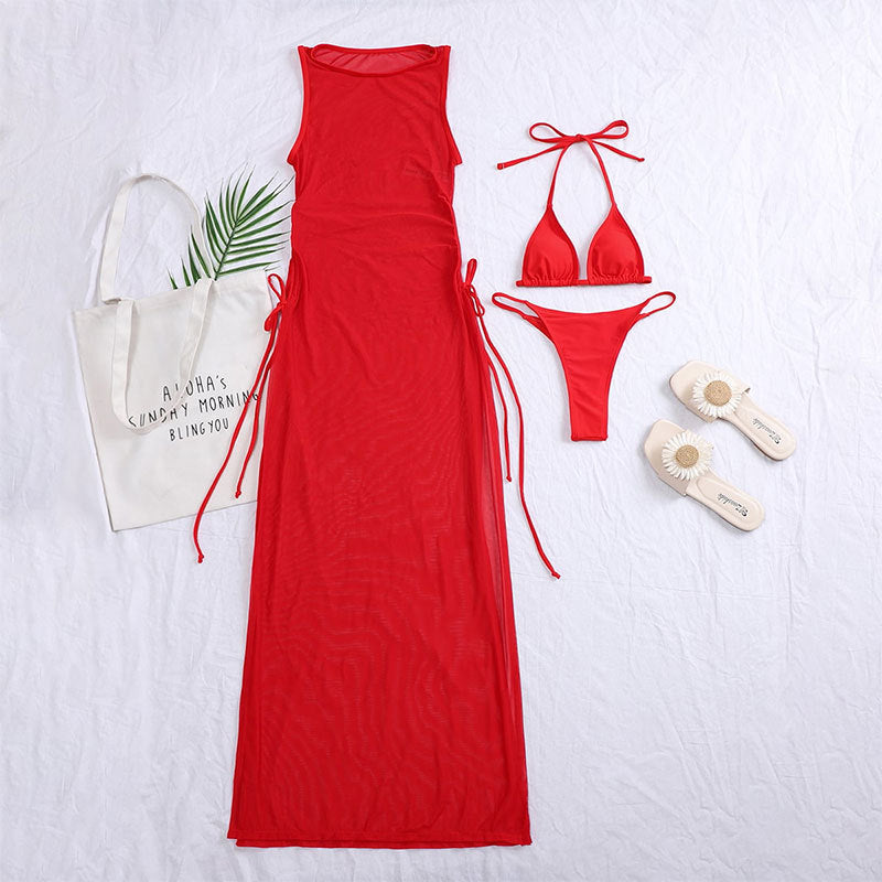 Damen Strandkleid mit verstellbaren Bändern und Raffungen Mirla-Eva Jonsson