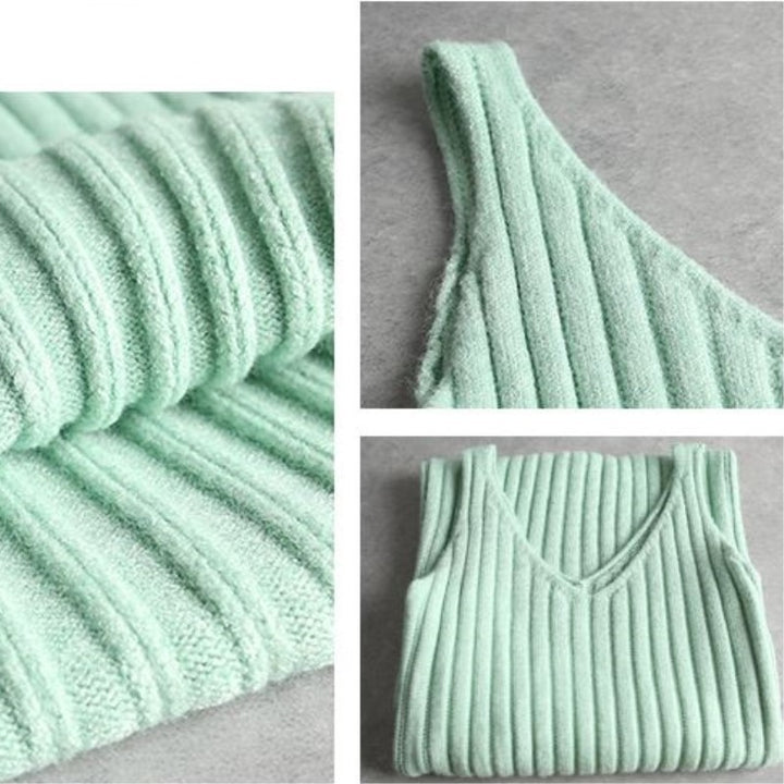 Damen Strick-Set mit lässigem Crop-Pullover und geripptem Maxikleid Eva Jonsson-Eva Jonsson