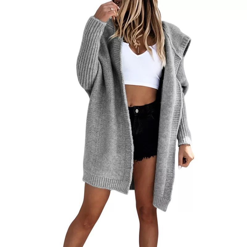 Damen Strickcardigan mit lässigem Schnitt und großzügiger Kapuze Mirla-Eva Jonsson