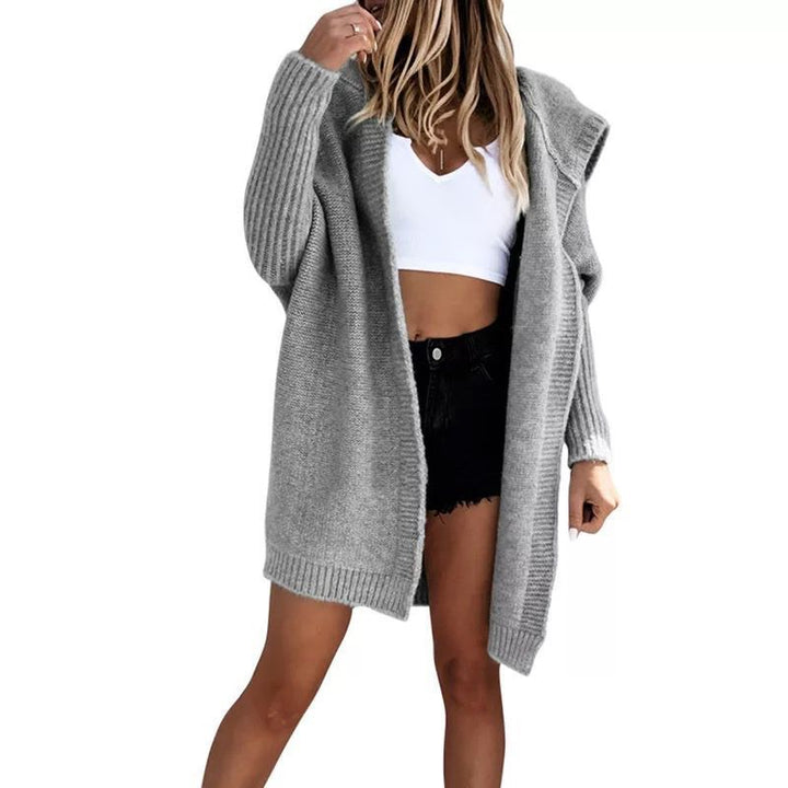 Damen Strickcardigan mit lässigem Schnitt und großzügiger Kapuze Mirla-Eva Jonsson