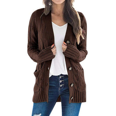 Damen Strickjacke mit Zopfmuster und praktischen Taschen Eva Jonsson-Eva Jonsson