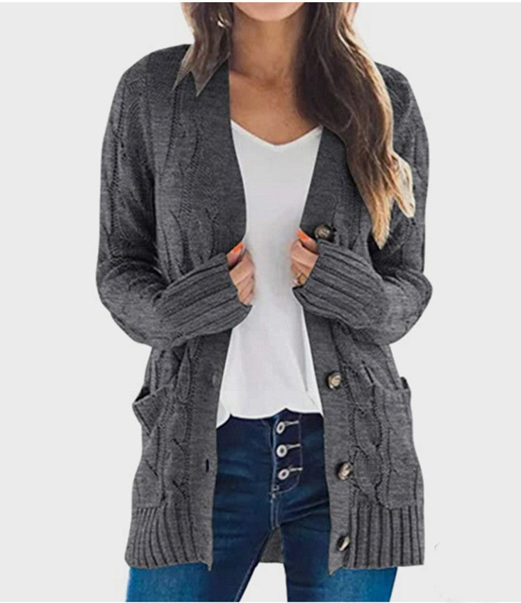 Damen Strickjacke mit Zopfmuster und praktischen Taschen Mirla-Eva Jonsson