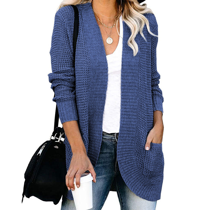 Damen Strickjacke mit luftiger Maschenstruktur und praktischen Taschen Eva Jonsson-Eva Jonsson