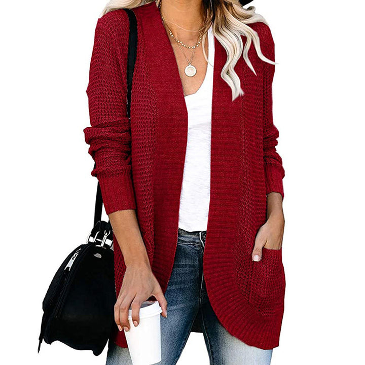 Damen Strickjacke mit luftiger Maschenstruktur und praktischen Taschen Eva Jonsson-Eva Jonsson
