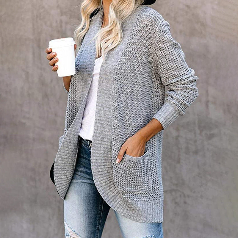 Damen Strickjacke mit luftiger Maschenstruktur und praktischen Taschen Eva Jonsson-Eva Jonsson