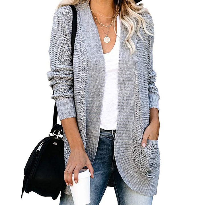 Damen Strickjacke mit luftiger Maschenstruktur und praktischen Taschen Eva Jonsson-Eva Jonsson