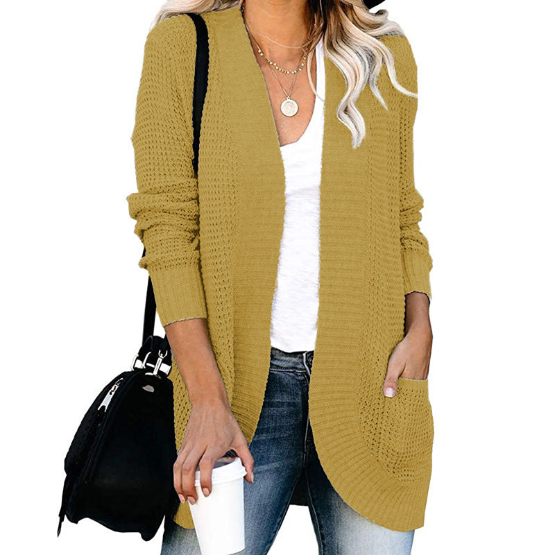 Damen Strickjacke mit luftiger Maschenstruktur und praktischen Taschen Eva Jonsson-Eva Jonsson