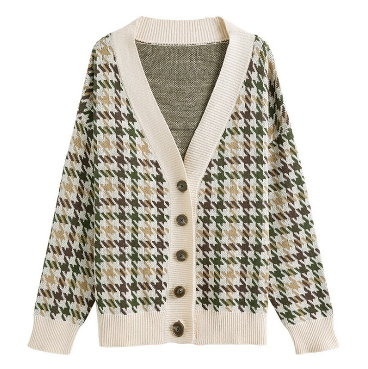 Damen Strickjacke mit modernen Zopfmuster und Holzknöpfen Mirla-Eva Jonsson