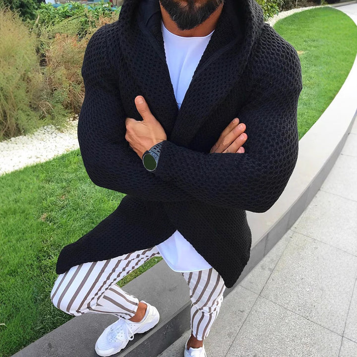 Damen Strickjacke mit offener Front und Kapuze Mirla-Eva Jonsson
