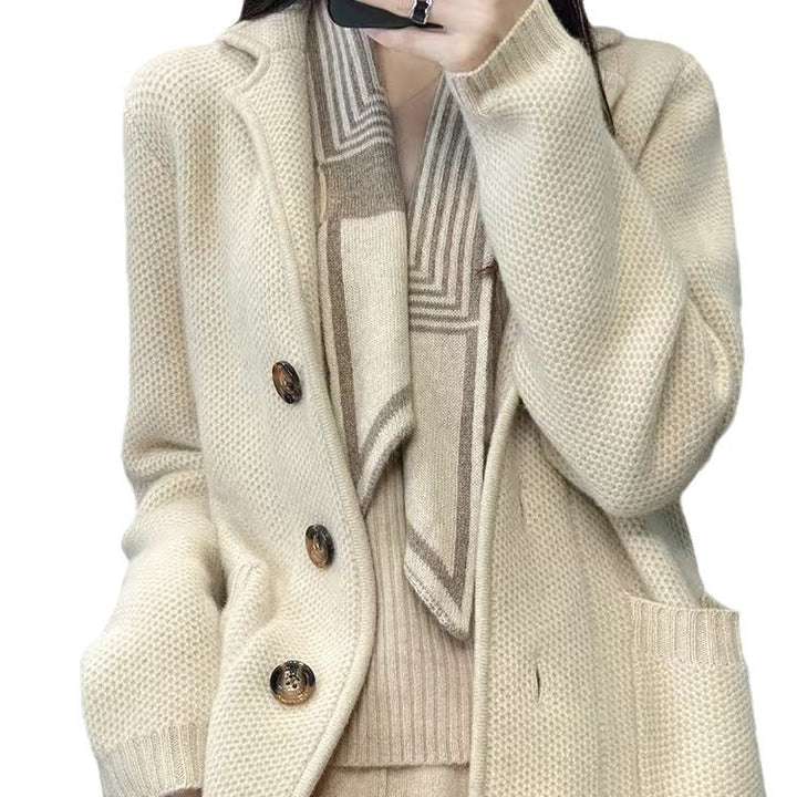 Damen Strickjacke mit oversized Schnitt und lässigem Kragen Mirla-Eva Jonsson