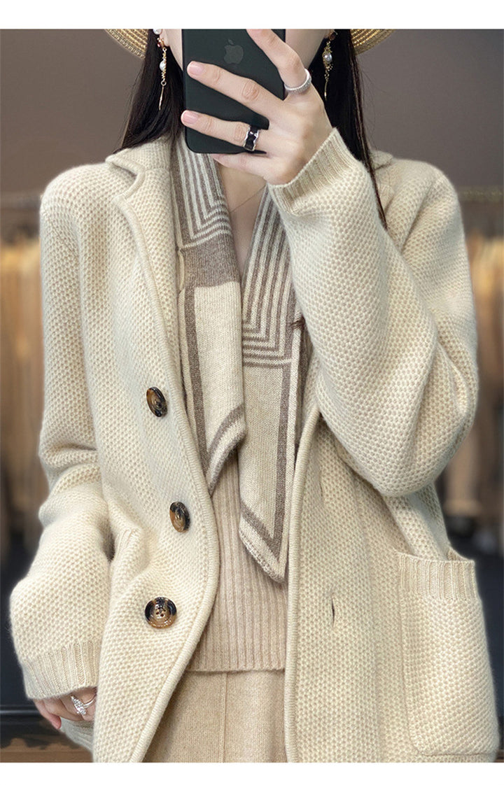 Damen Strickjacke mit oversized Schnitt und lässigem Kragen Mirla-Eva Jonsson