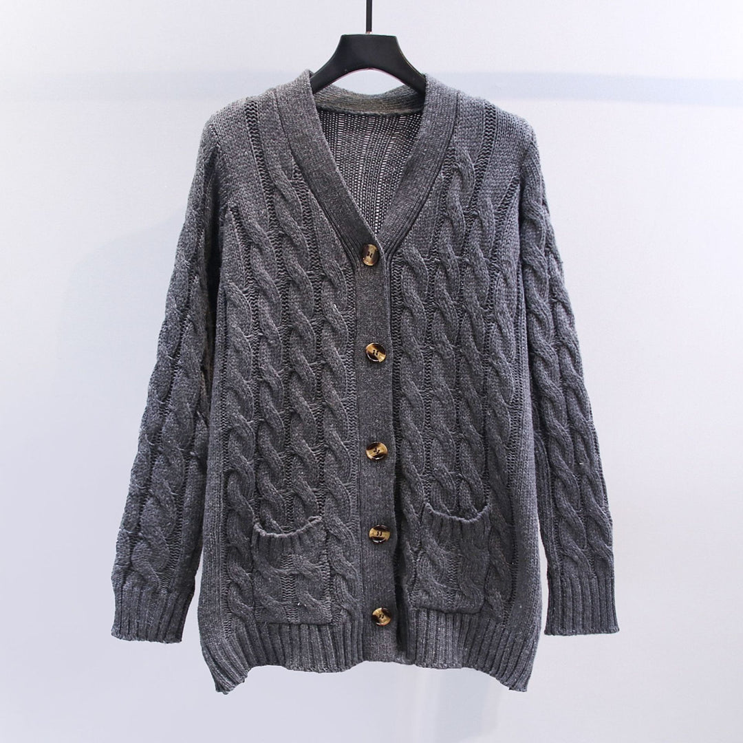 Damen Strickjacke mit strukturiertem Kabelmuster und praktischen Taschen Mirla-Eva Jonsson