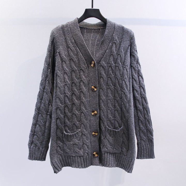 Damen Strickjacke mit strukturiertem Kabelmuster und praktischen Taschen Mirla-Eva Jonsson