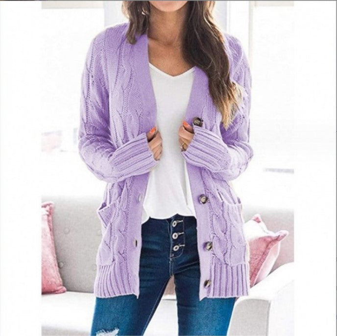 Damen Strickjacke mit strukturiertem Kabelmuster und praktischen Taschen Mirla-Eva Jonsson