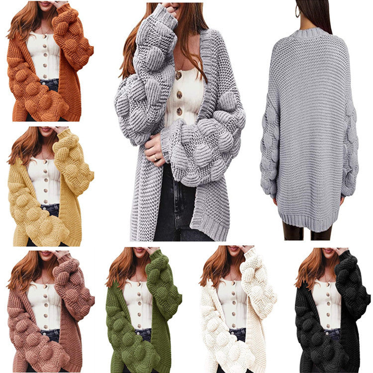 Damen Strickjacke mit voluminösen Ärmeln Mirla-Eva Jonsson