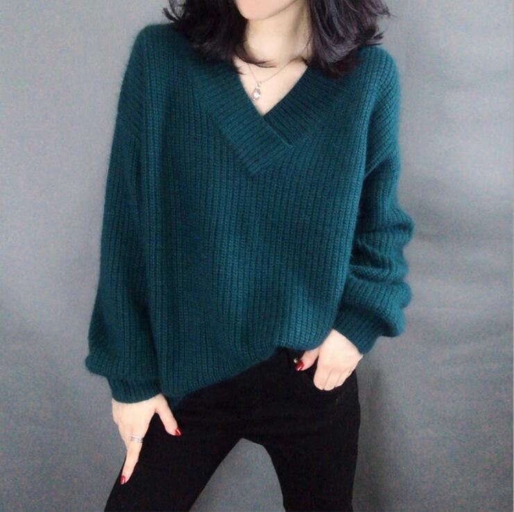 Damen Strickpullover im lässigen Oversized-Stil mit V-Ausschnitt Mirla-Eva Jonsson